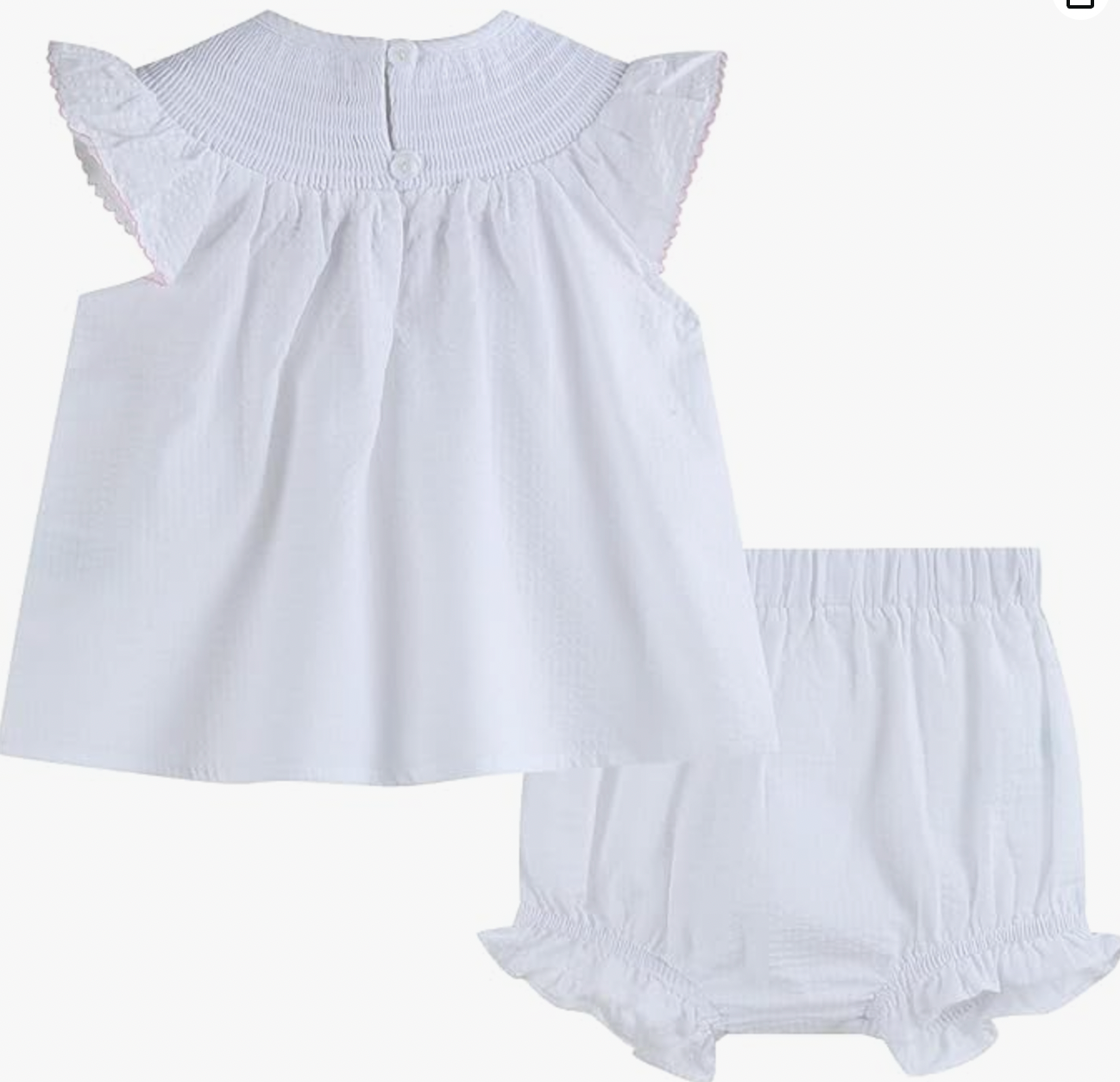 White Baby Sister Smock Set