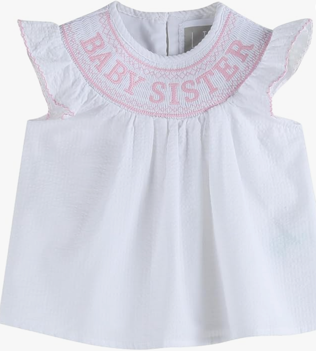 White Baby Sister Smock Set