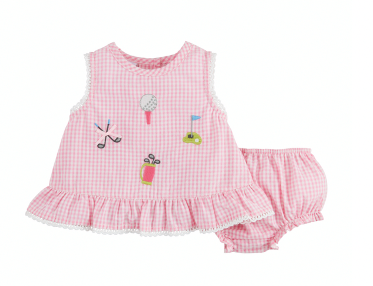 Embroidered Golf Pinafore Set