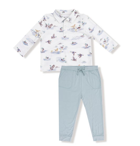 Migrating Mallards  L/s Polo Shirt & Pant