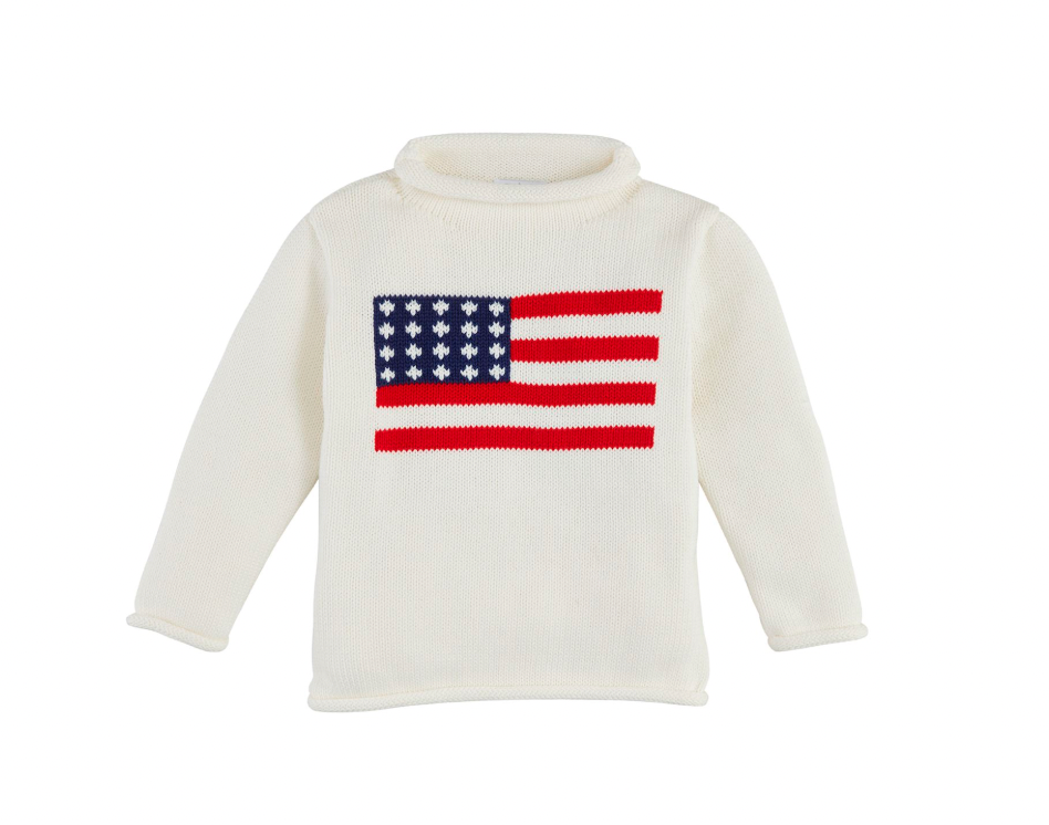Cream Flag Rollneck Sweater