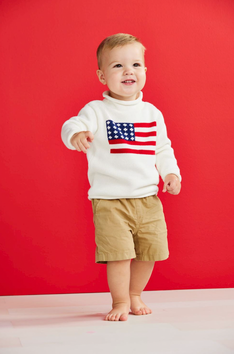 Cream Flag Rollneck Sweater
