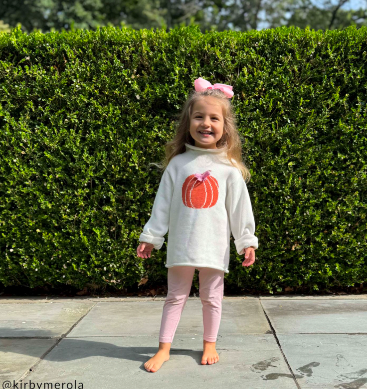 Bow Pumpkin Rollneck Sweater