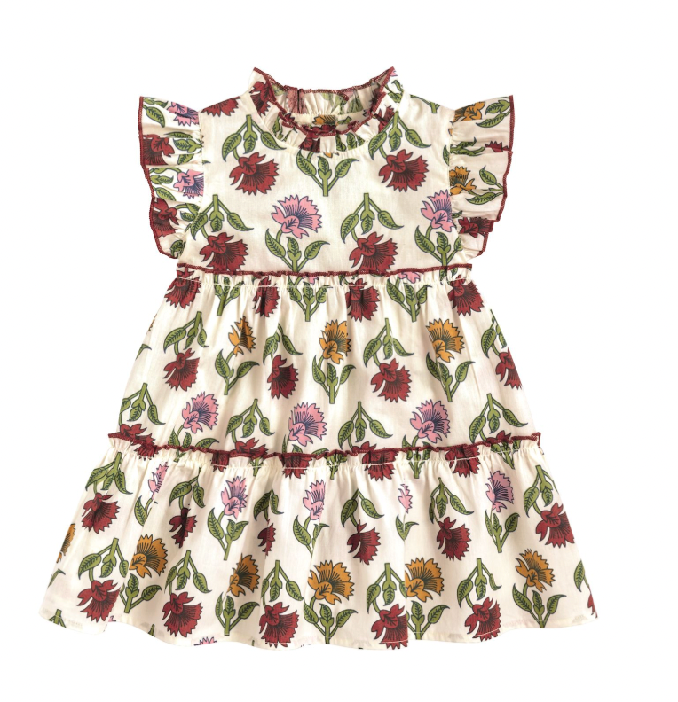 Multi-Floral Ruffle Dress