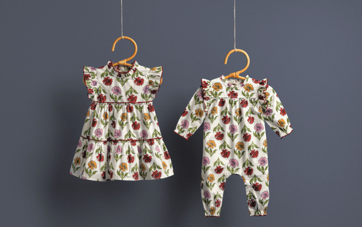 Multi-Floral Ruffle Dress