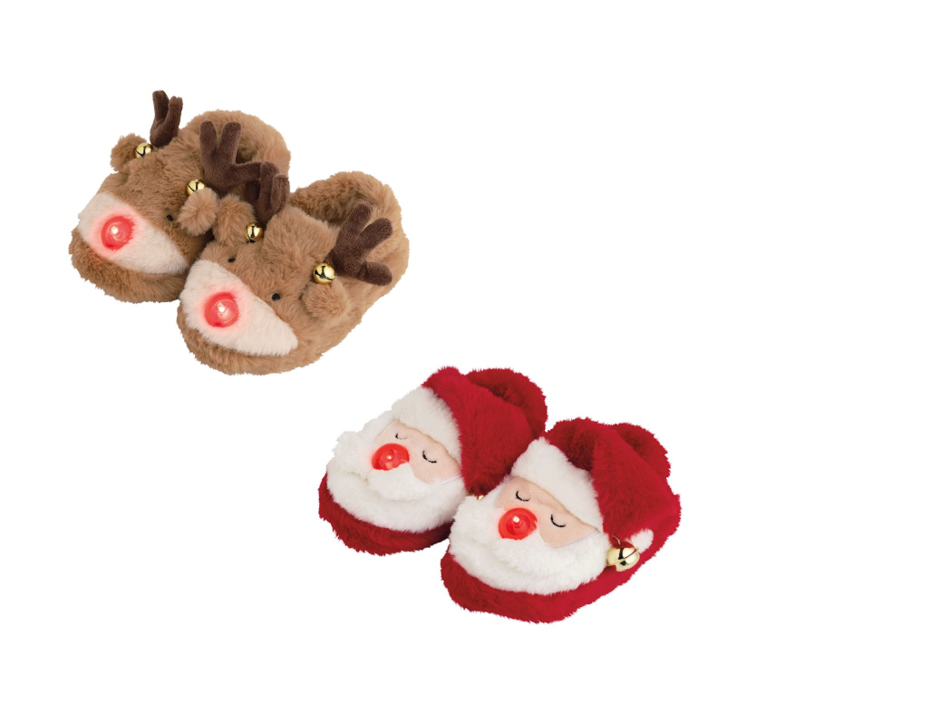 Santa Light-Up Christmas Slippers