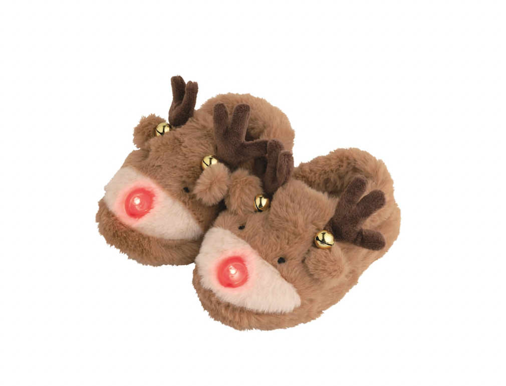Reindeer Light-Up Christmas Slippers