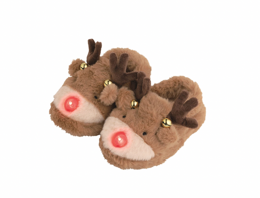 Reindeer Light-Up Christmas Slippers