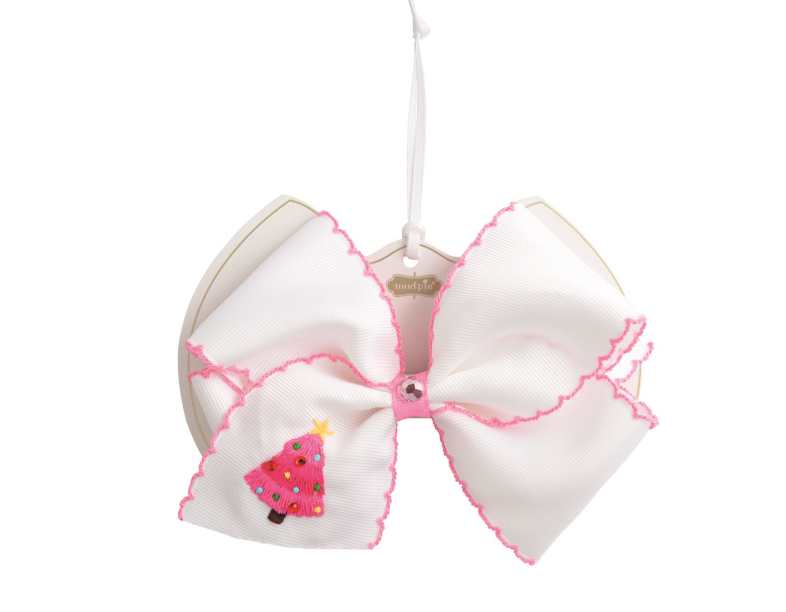 Tree Embroidered Bow