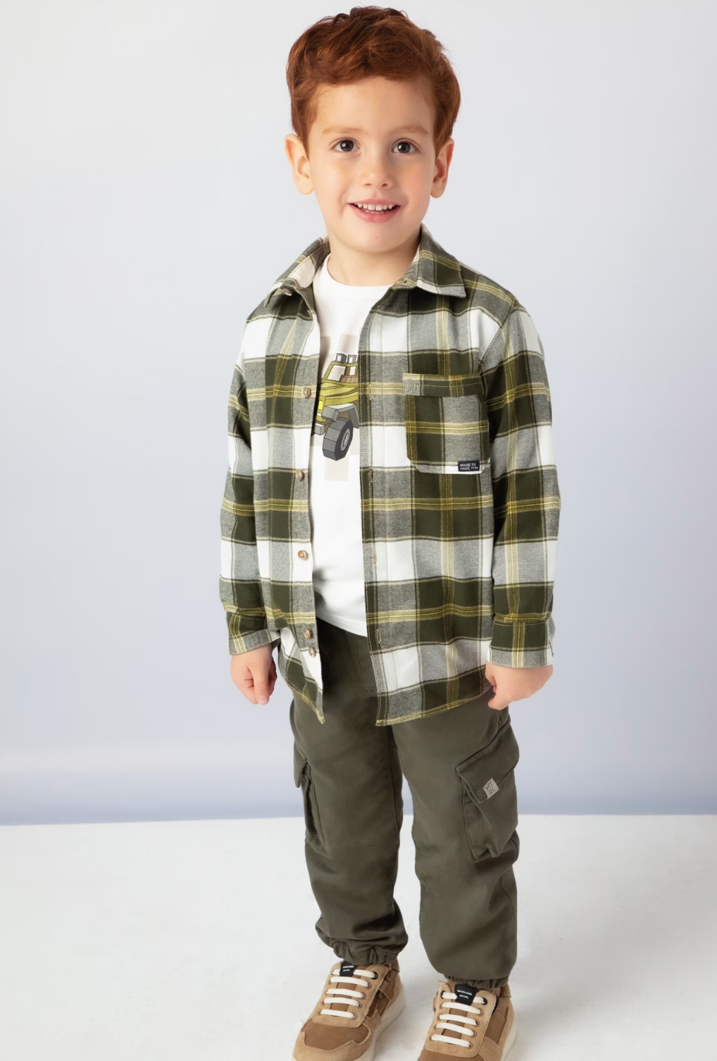 Green Plaid Check Overshirt