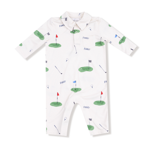 All Fore Golf Polo Romper