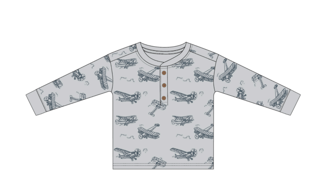 Airplane Organic Henley Tee