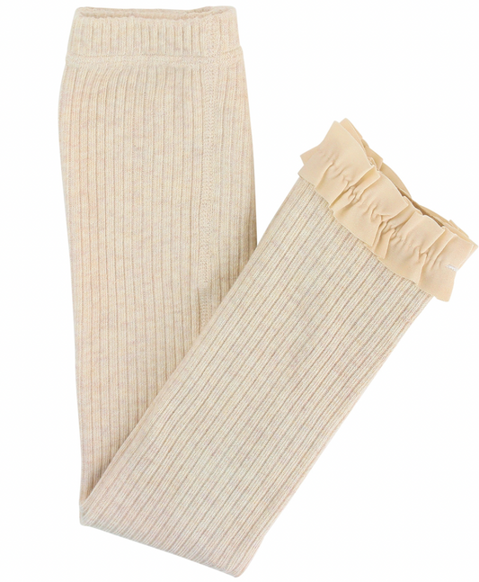 Oatmeal Rib Footless Tights