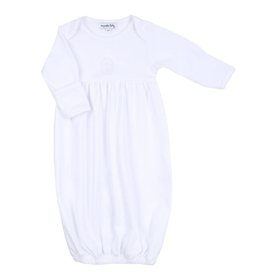 White Blessed Emb Gown & Hat