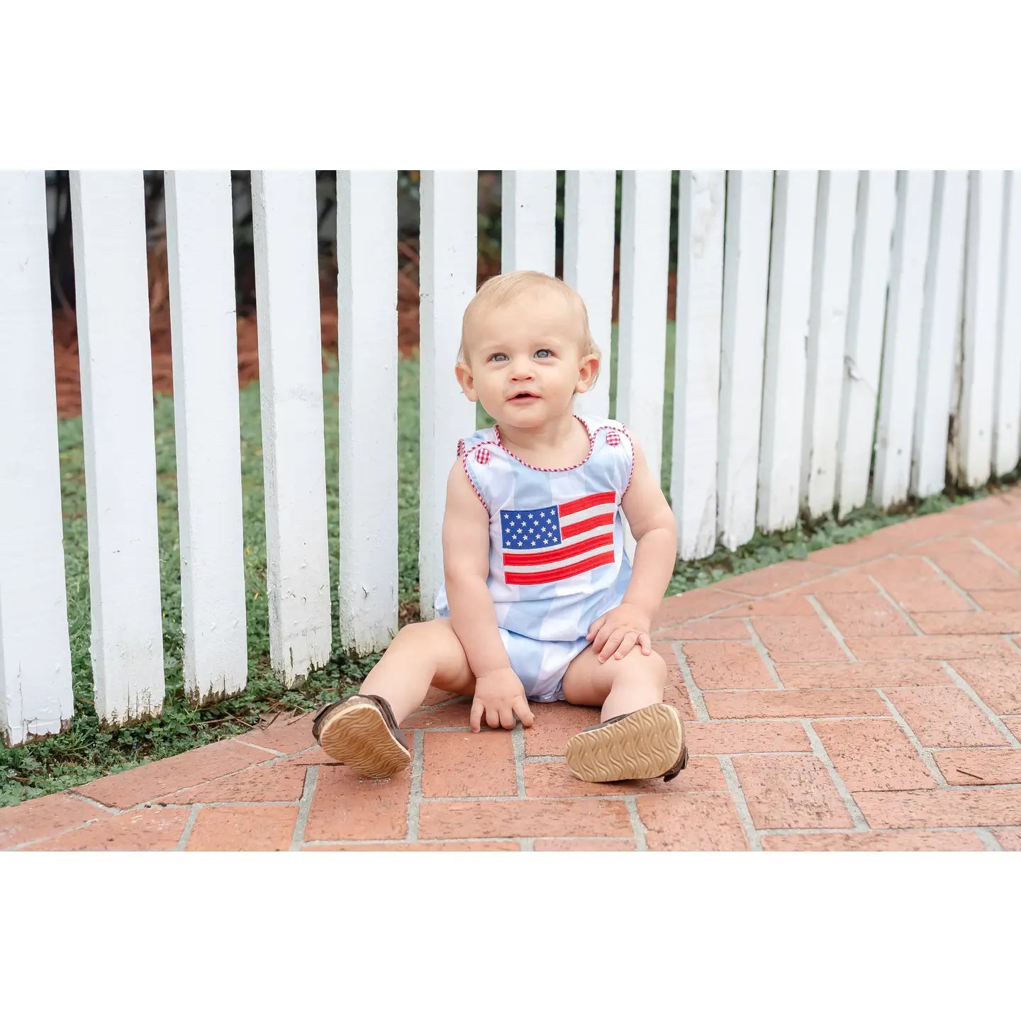 Gingham USA Flag Romper
