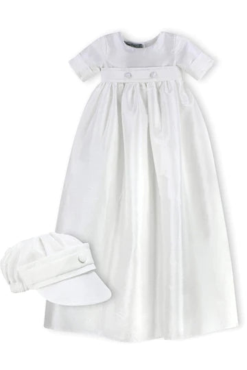 christening baptism dress Boys Satin White Long Christening Gown 3M
