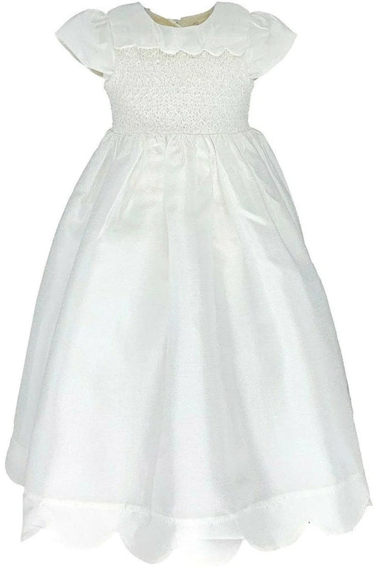 Scallop Girl Christening Gown & Bonnet
