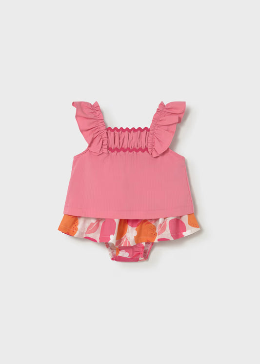 Pink Print Blouse Set