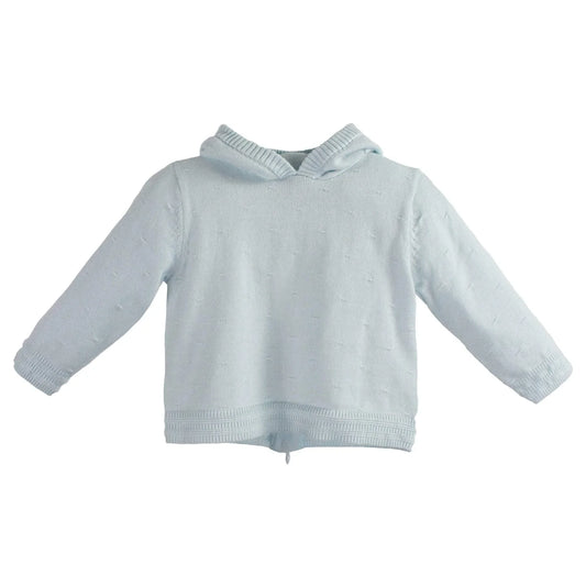 Blue Back Zip Hood Cardigan