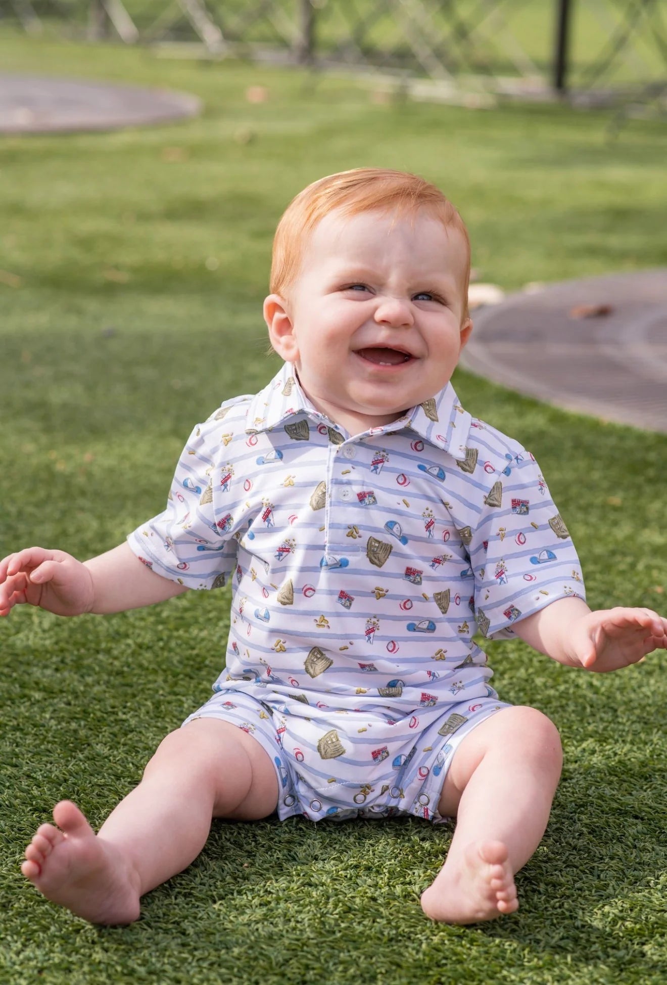 7th Inning Perf Polo Romper