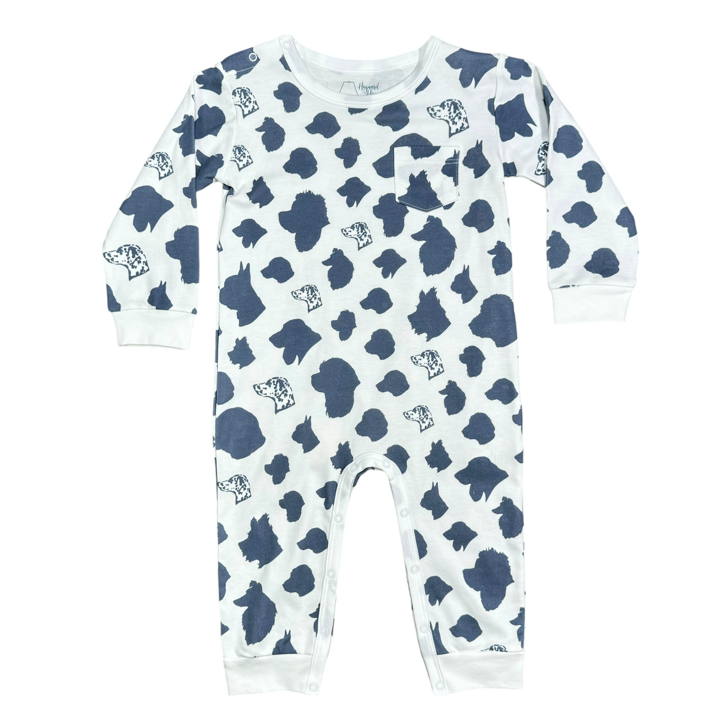 Blue Dog Silhouette Romper