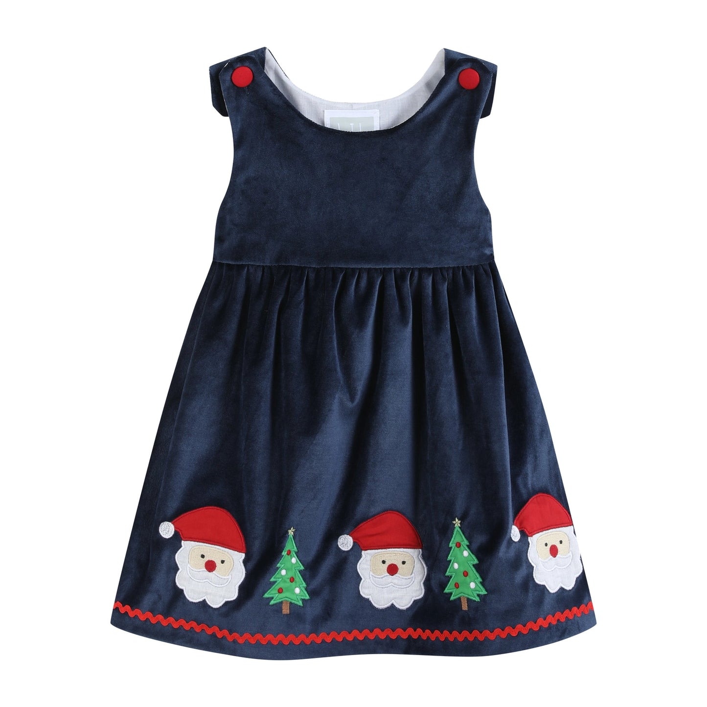 Blue Velour Santa  Jumper Dress