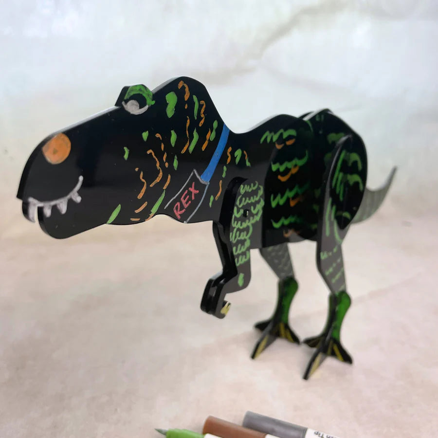 T-Rex 3D Puzzle + Markers