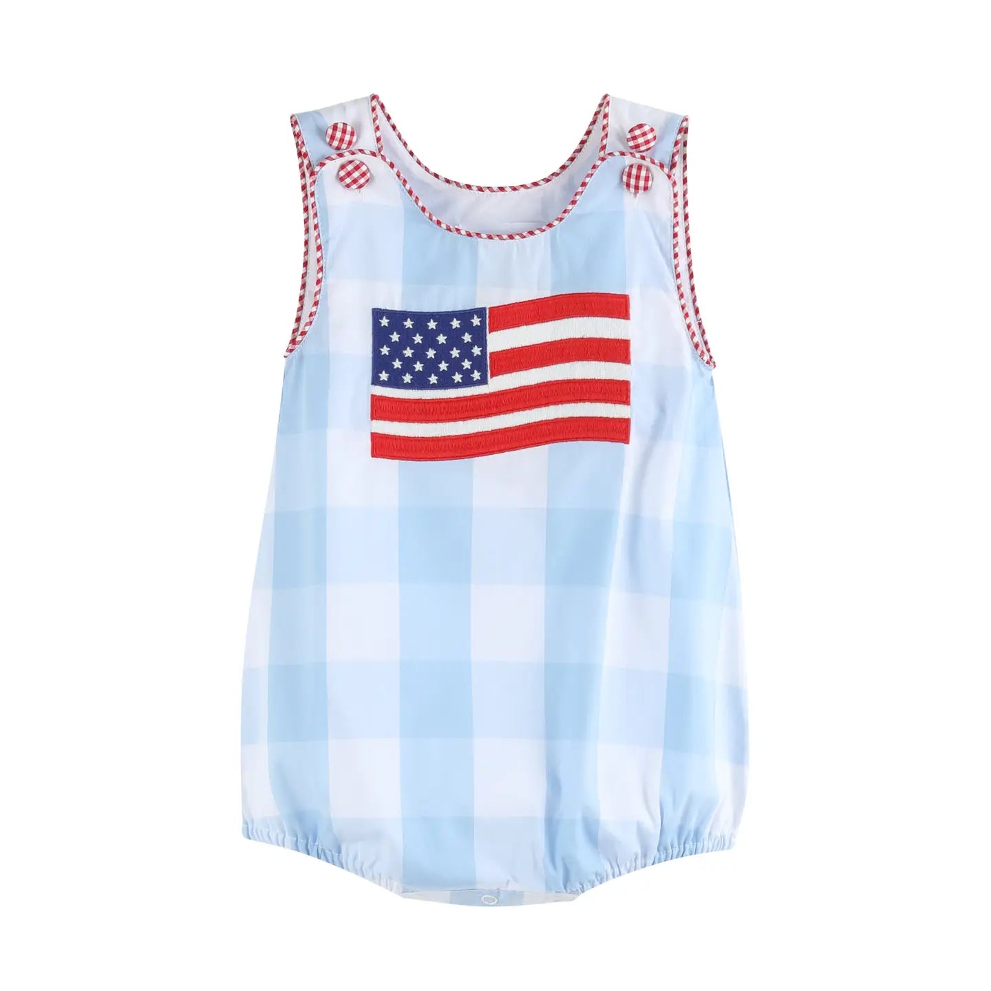 Gingham USA Flag Romper