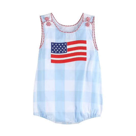 Gingham USA Flag Romper