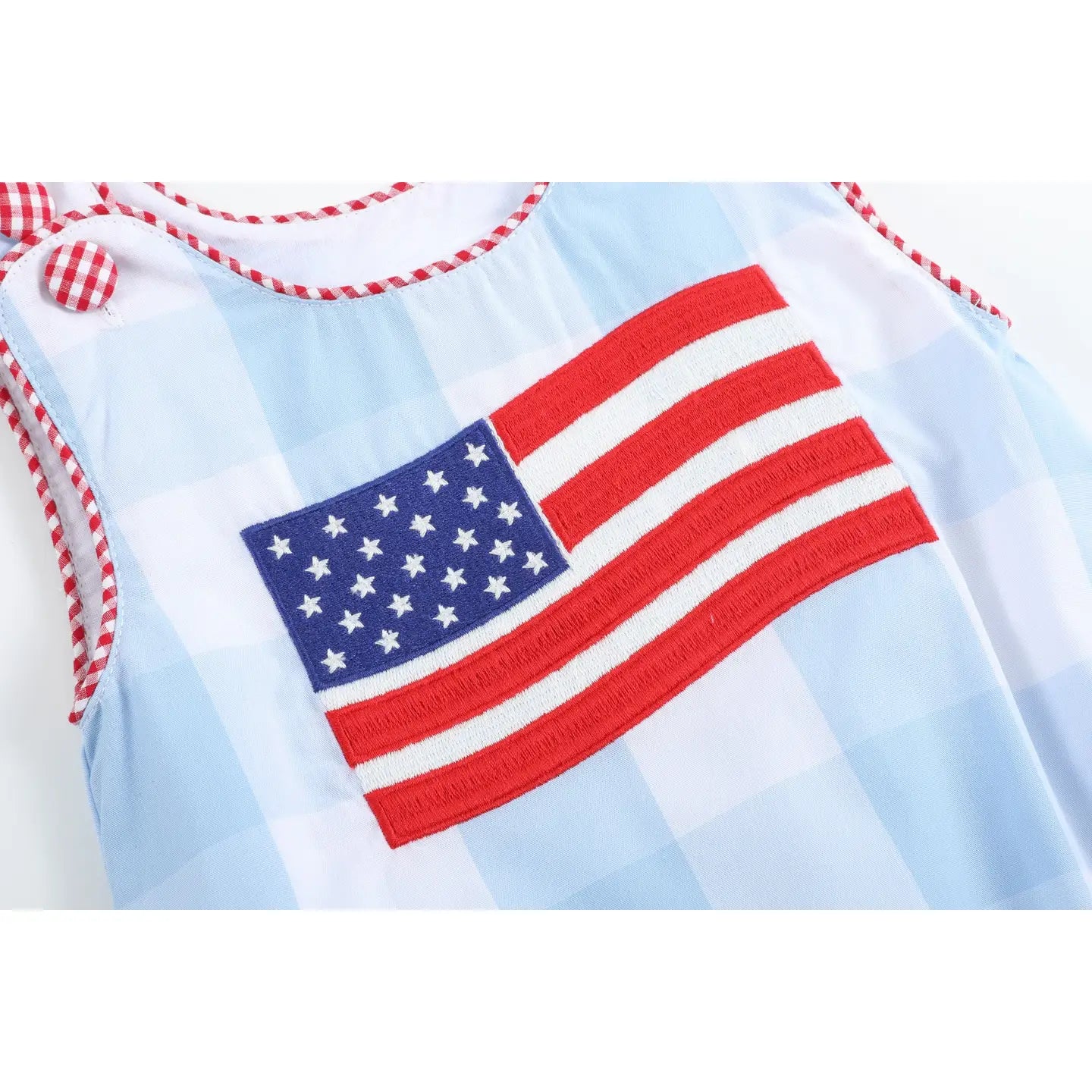 Gingham USA Flag Romper
