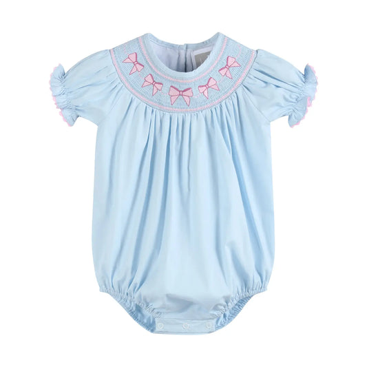 Blue & Pink Smocked Bubble