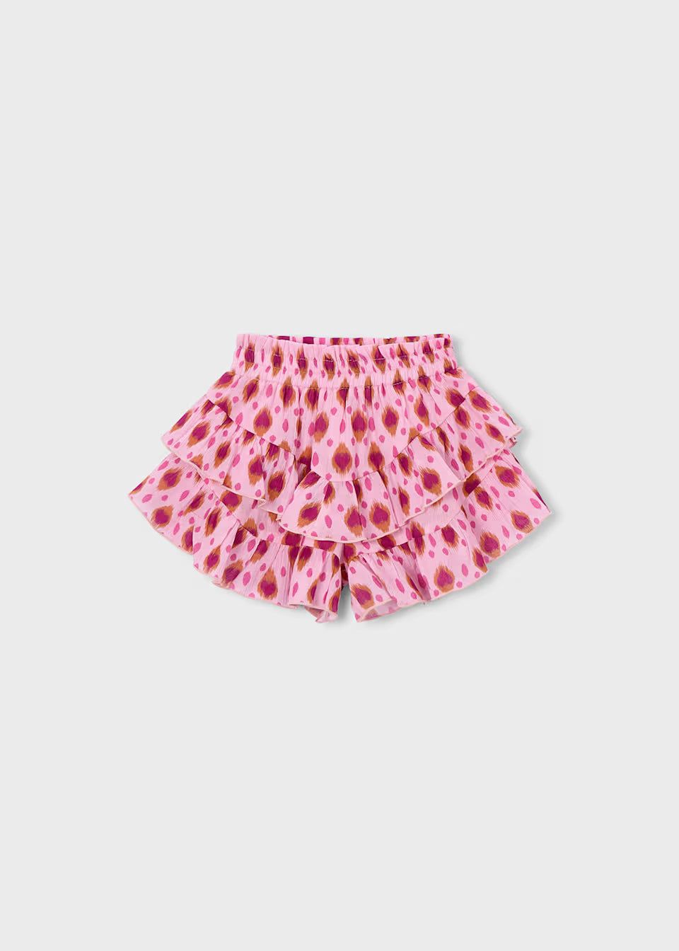 Pink Ruffle Print Skirt