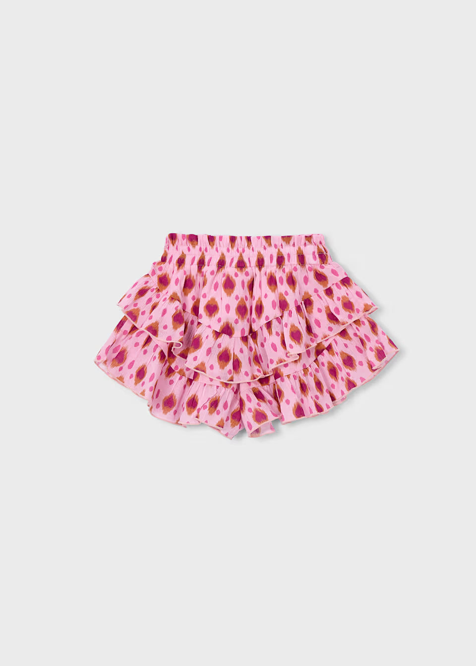 Pink Ruffle Print Skirt