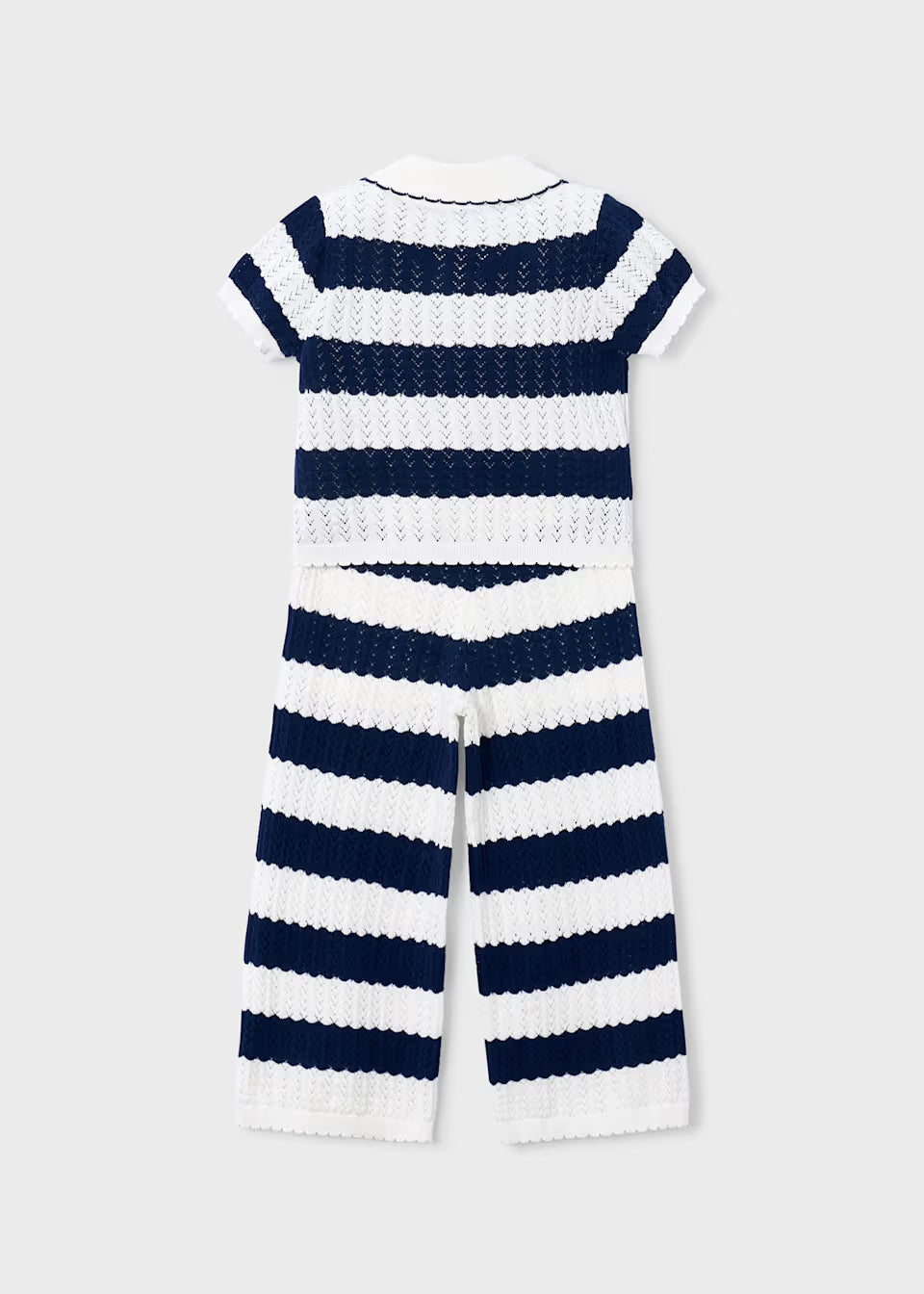 Navy Striped Crochet Set
