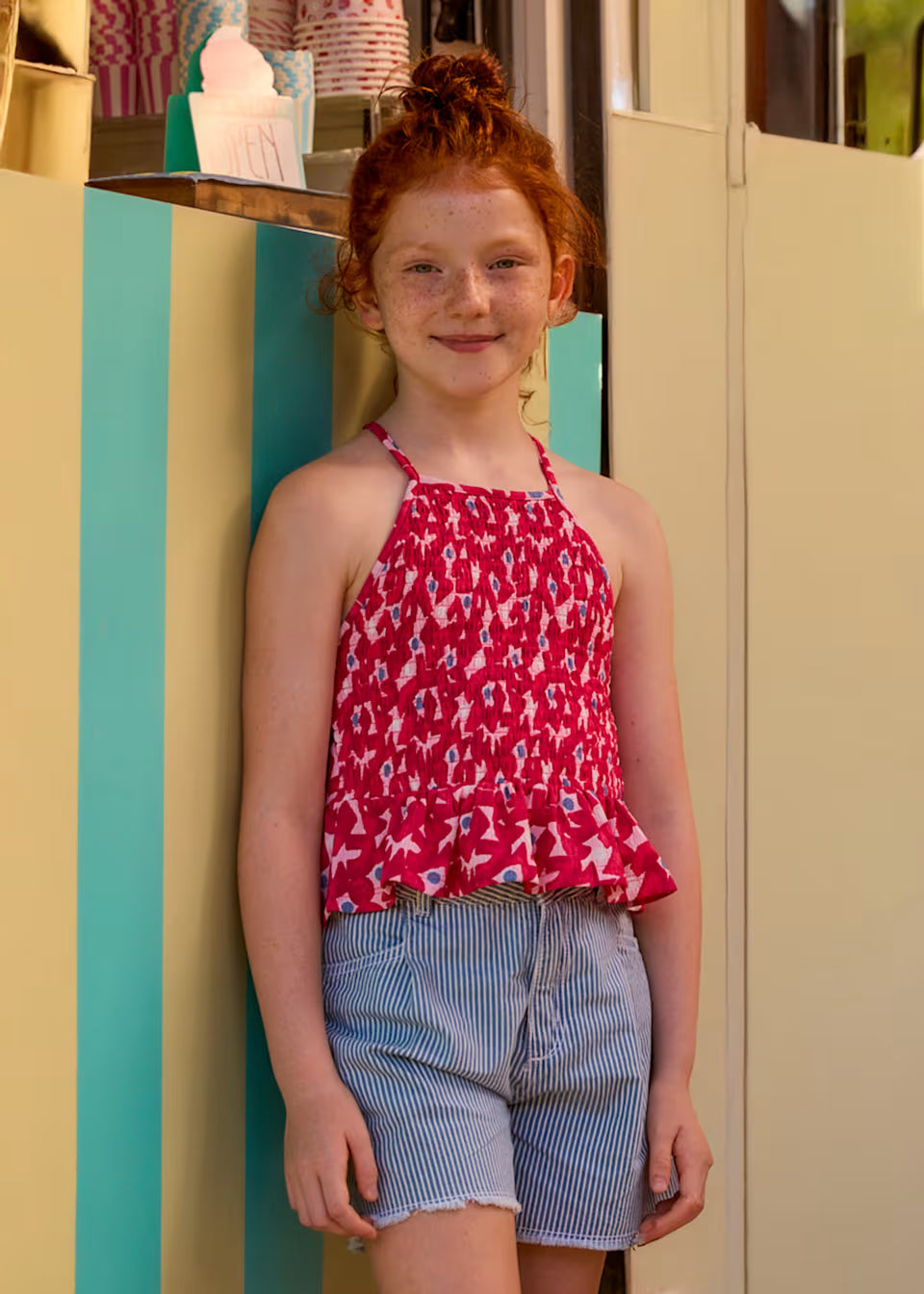 Denim Striped Short
