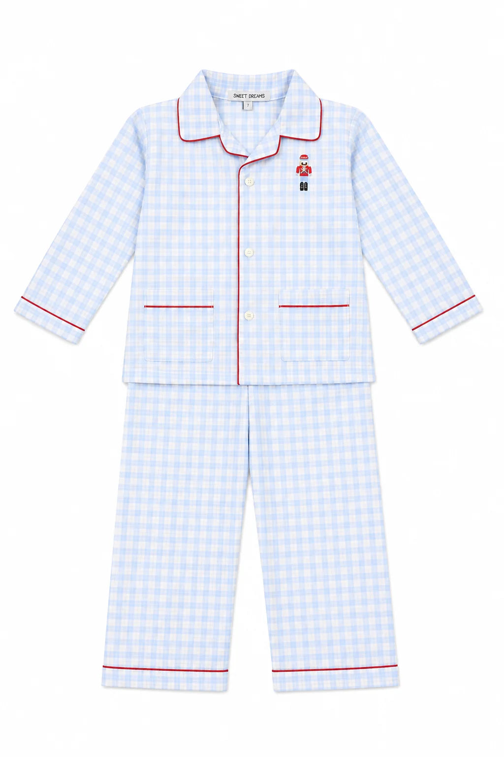 Nutcracker Emb Blue Plaid Pj