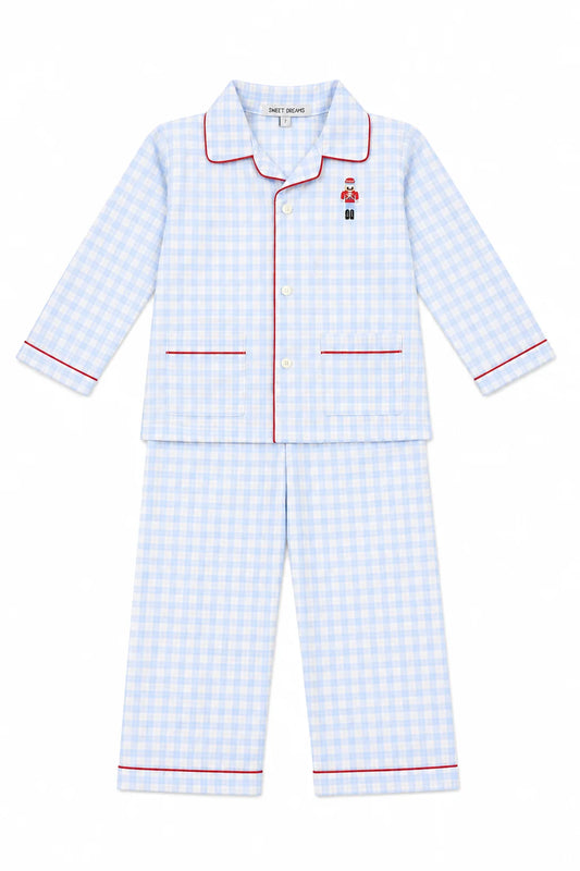 Nutcracker Emb Blue Plaid Pj