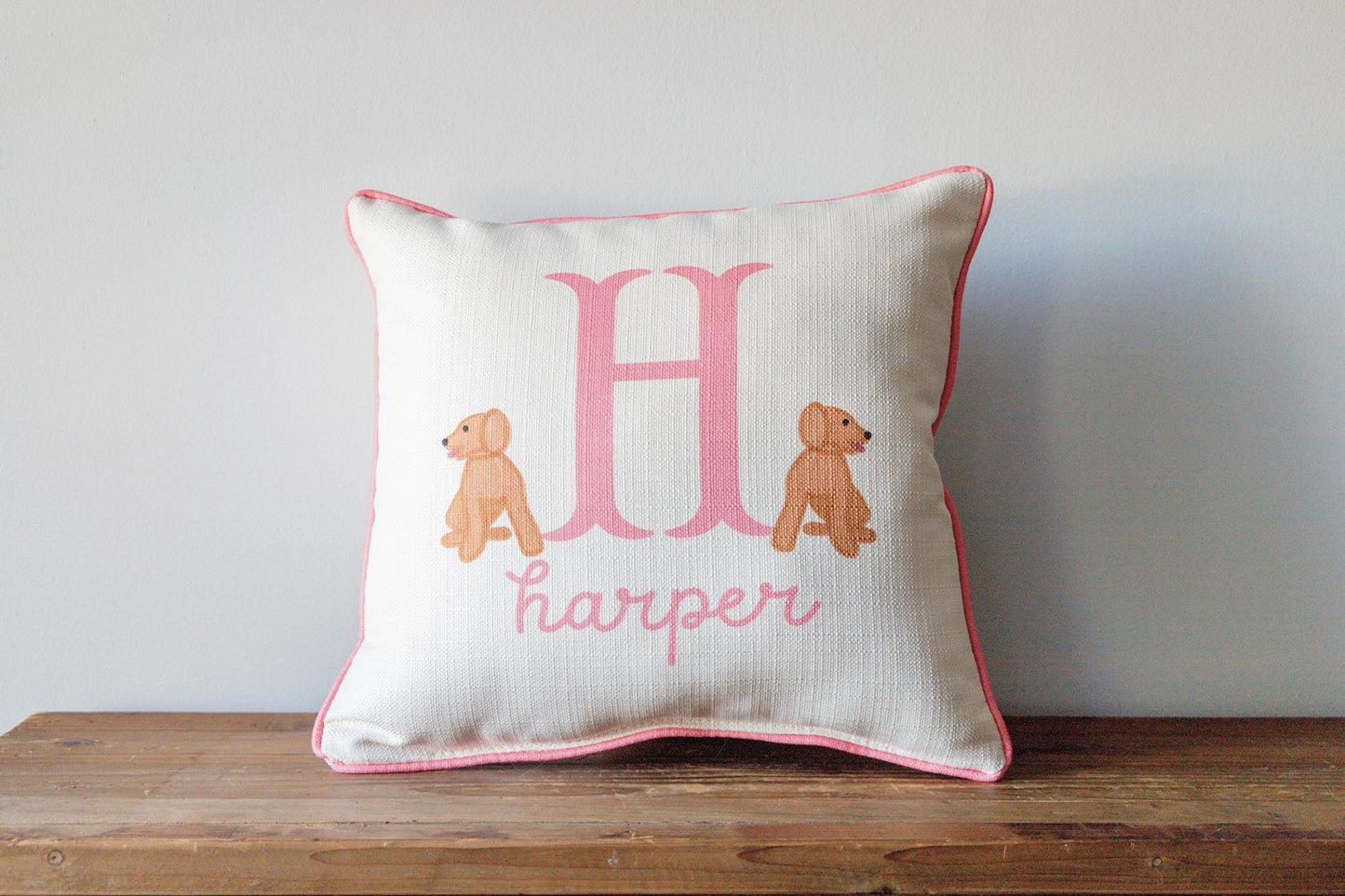 Yellow Lab Initial Pillow