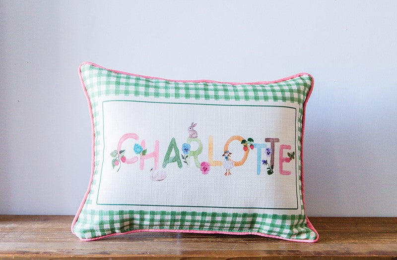 "Charlotte" Garden Girl Name Pillow