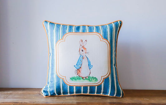 Blue Stripe Peter Rabbit Pillow