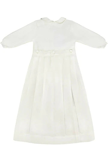 Unisex Pebble Stitch Christening Gown w/Removable Skirt