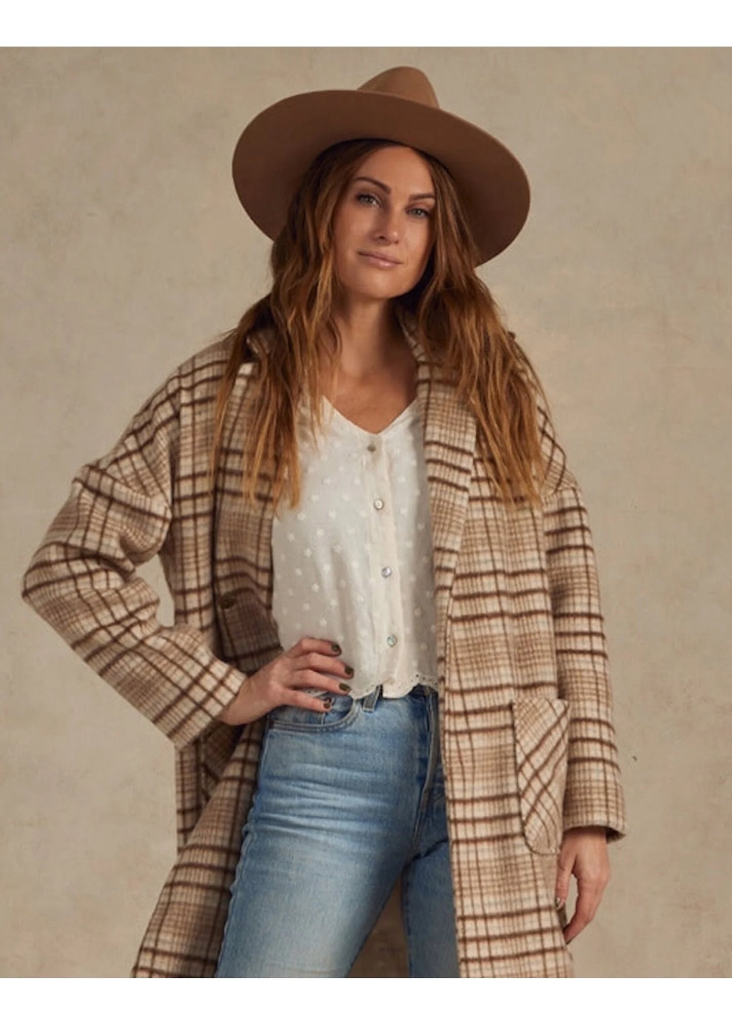 Rustic Plaid Longline Coat