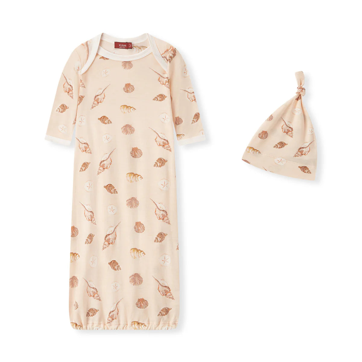Seashells Bamboo Gown & Hat Set