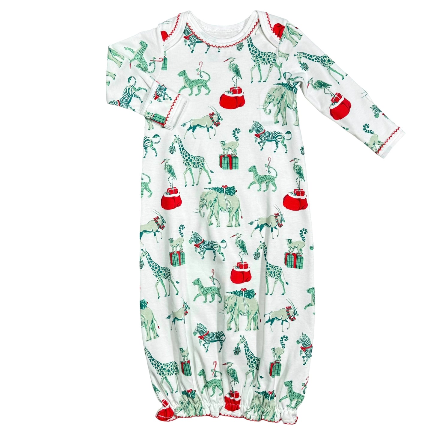 Safari Christmas Layette Gown