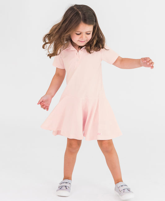 Pink Pique Polo Short Sleeve Dress