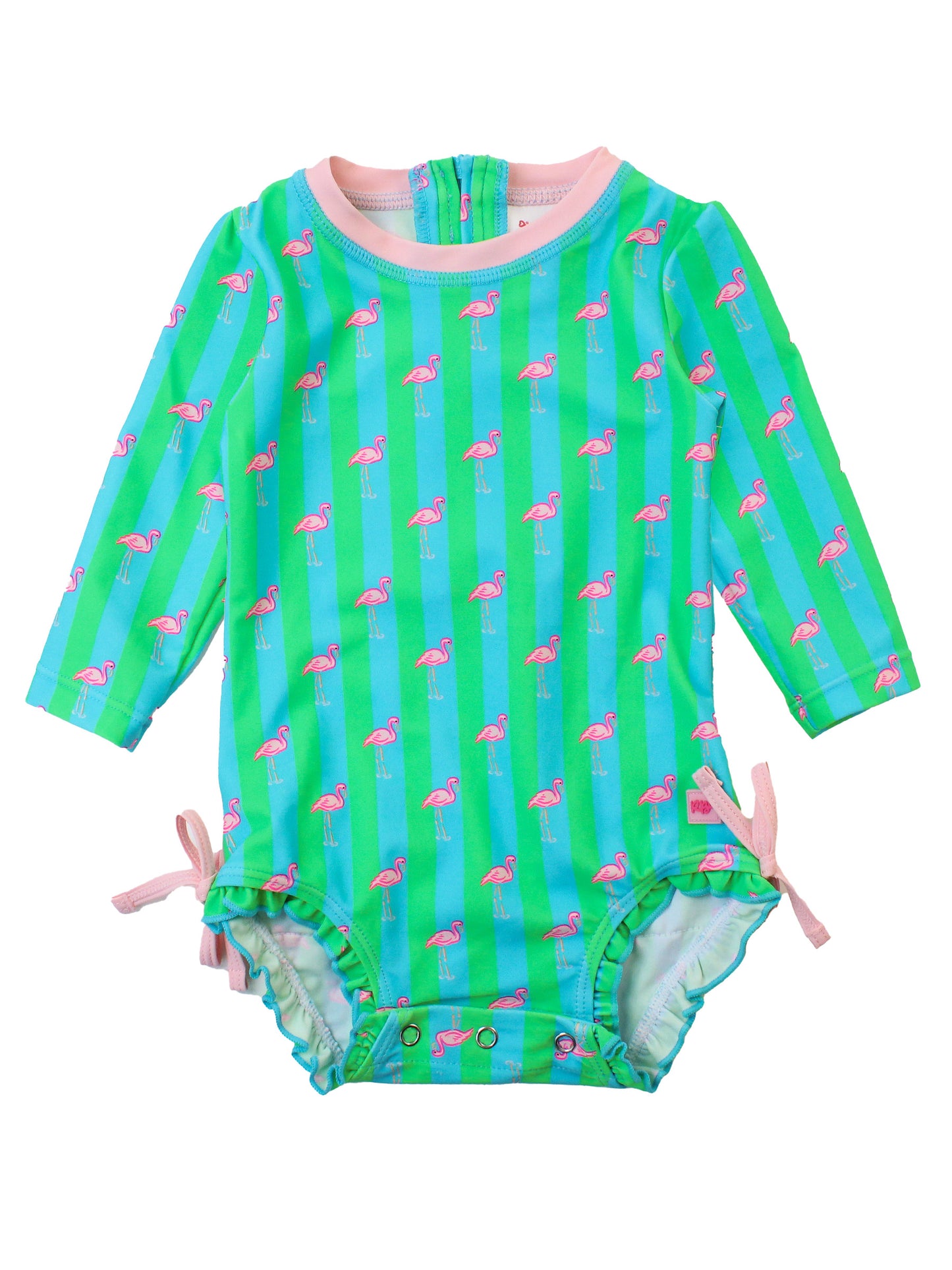 Neon Flamingo Stripe 1PC Rash Guard