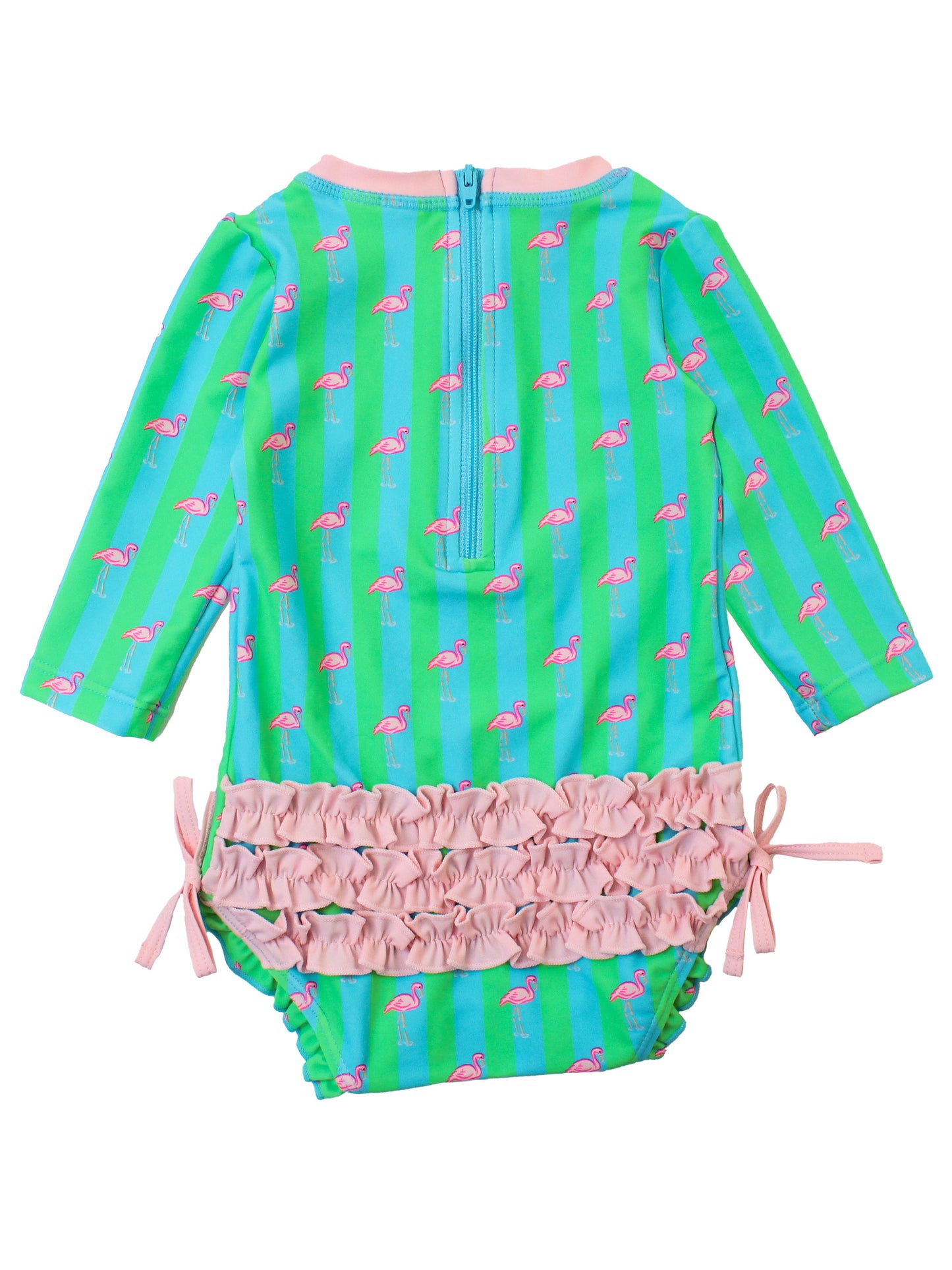 Neon Flamingo Stripe 1PC Rash Guard