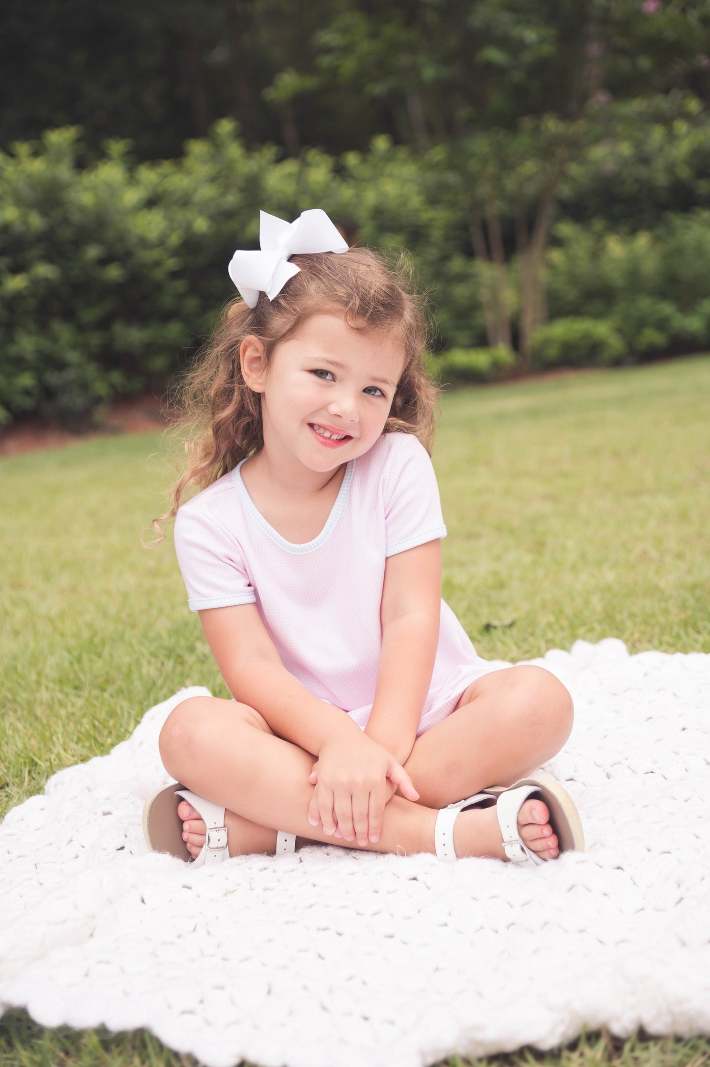 Mini Gingham Bl Pk Faith Dress