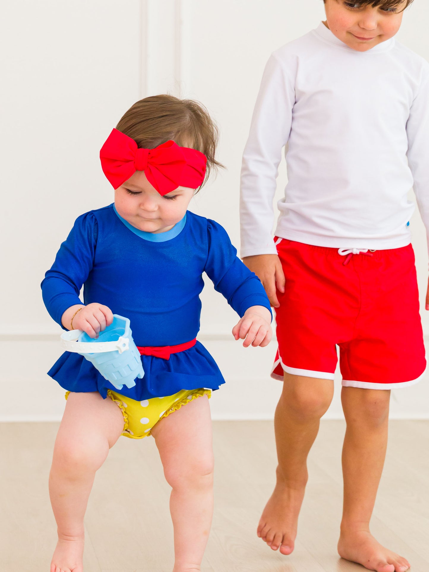 Blue & Yellow Princess 1PC Swimsuit