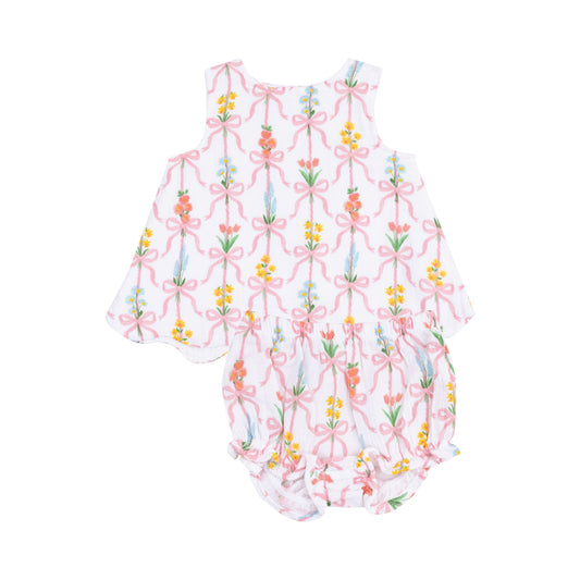 Ribbon Bouquets Scallop Top/Bloomer
